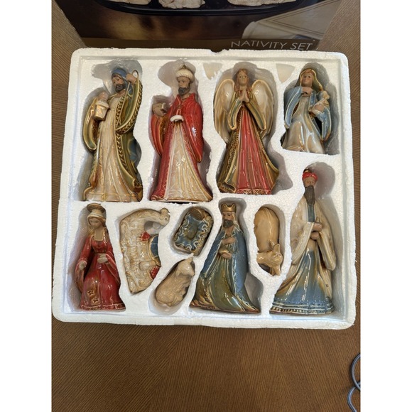 Kirkland'S Other - Kirkland's Home Nativity Set 13pc Ceramic Glazed #071371 w/ Box